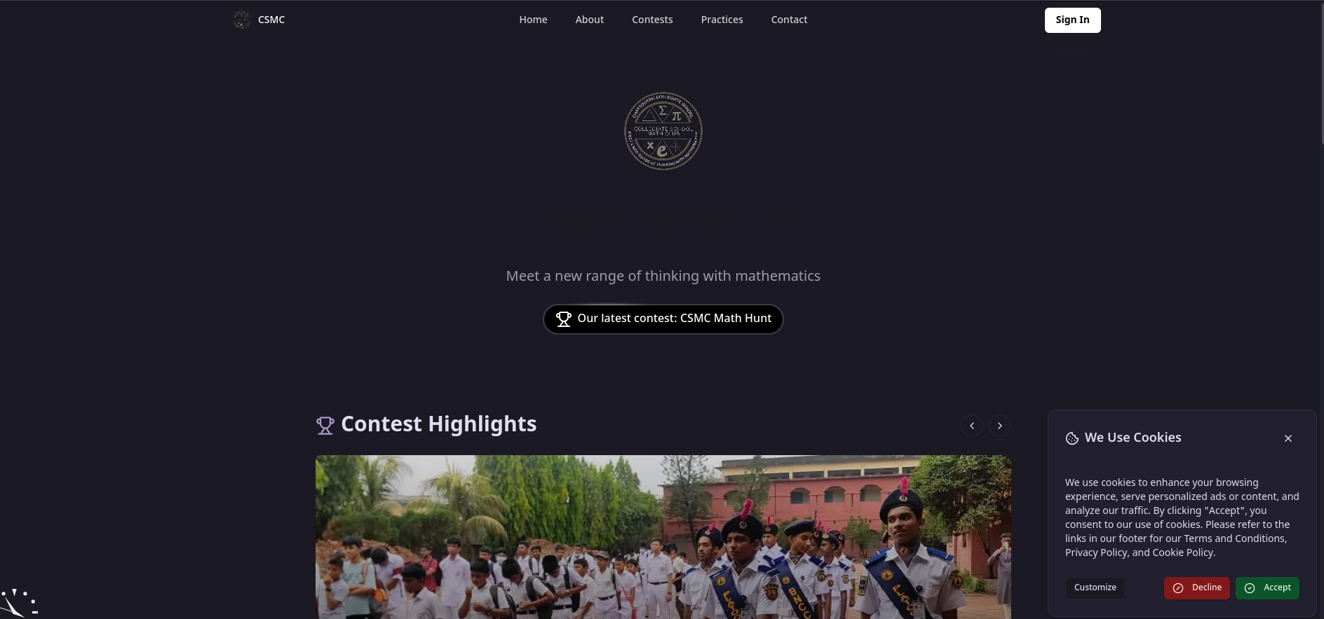 Collegiate School Math Club's Website